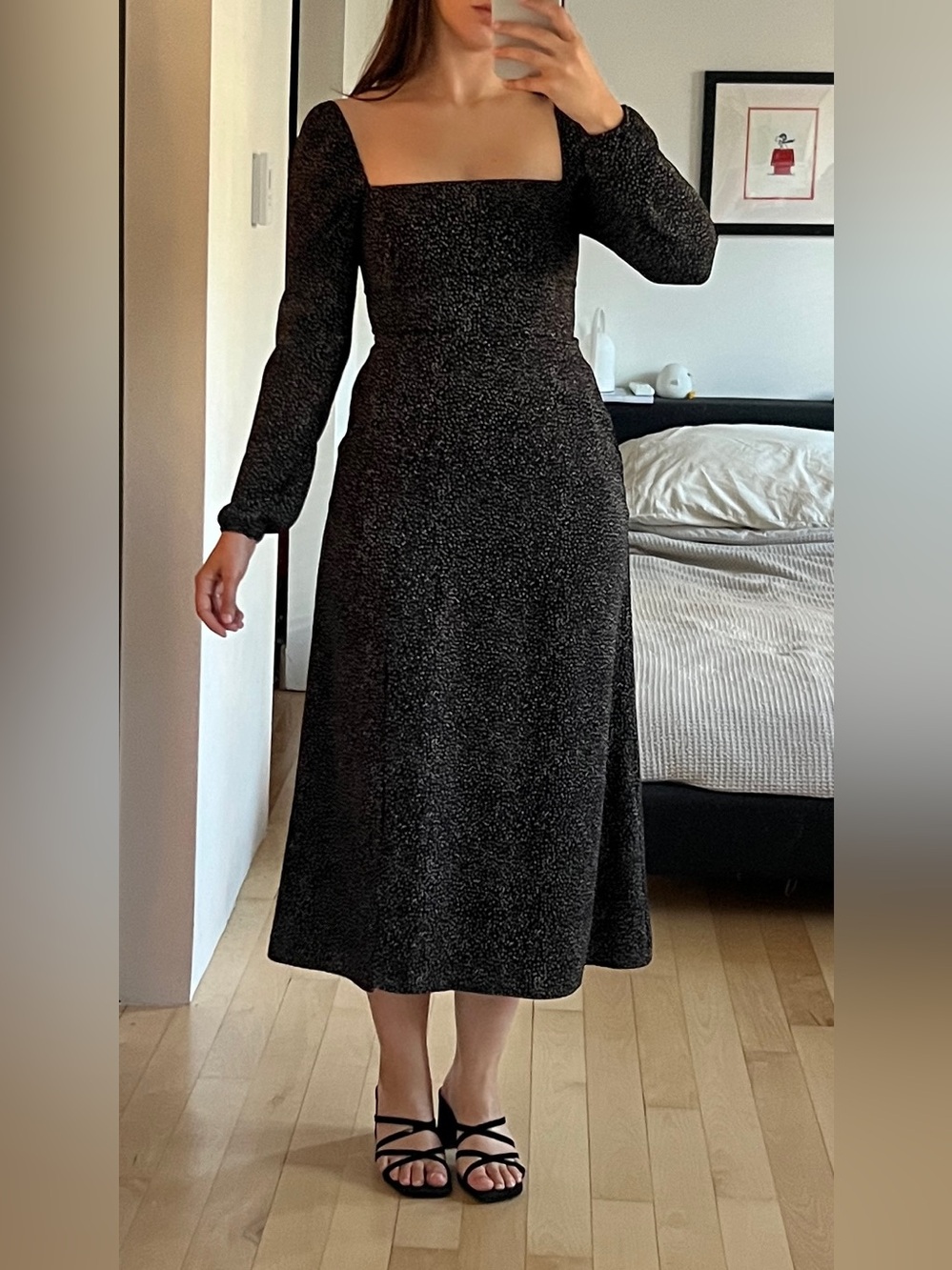 Park & Fifth Brooklyn dress Square-Neck Long Sleeve Midi